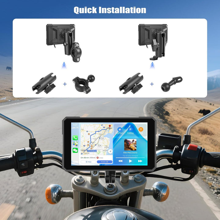 SIXWIN Motorrad Carplay Display für Moto mit Wireless Carplay Android Auto, 5'' HD Touchscreen Bilds