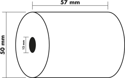 Exacompta 40346E 50er Pack Kassenrollen, 1-lagig Offset(holzfrei) standard, Breite: 57mm, Länge 20m