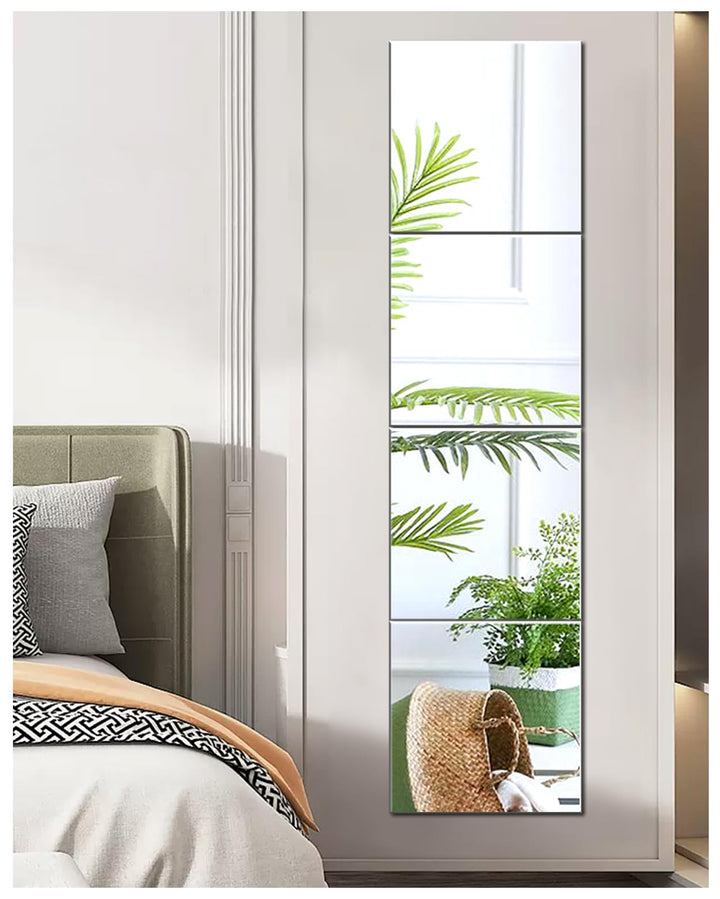 Sqinor Spiegel Kleben Wand Klebespiegel Spiegelfliesen Selbstklebend 30x30 Glas HD DIY Türspiegel Ga