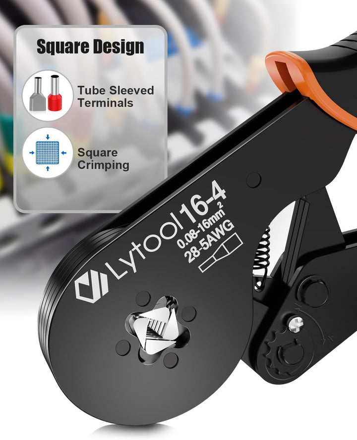 Crimpzange 0.08-16mm² Lytool Aderendhülsenzange Zange Sechskant Presszange | für Isolierte Unisolier