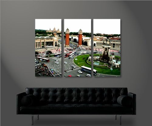 islandburner Bild Bilder auf Leinwand Placa Espana Barcelona XXL Poster Leinwandbild Wandbild Dekoar