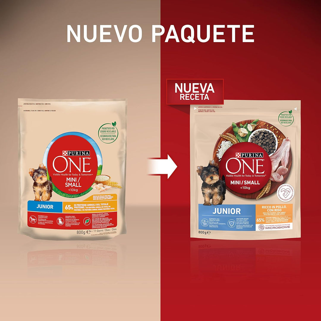 PURINA ONE Hundefutter Junior mit Huhn und Reis, 6 x 1,5 kg 6 bolsas de 1,5kg Junior, 6 bolsas de 1,