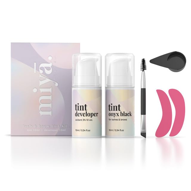 MIYA LASH | Schwarze wasserfeste Farbe für Augenbrauen und Wimpern | 2-in-1 Wimpern- und Augenbrauen