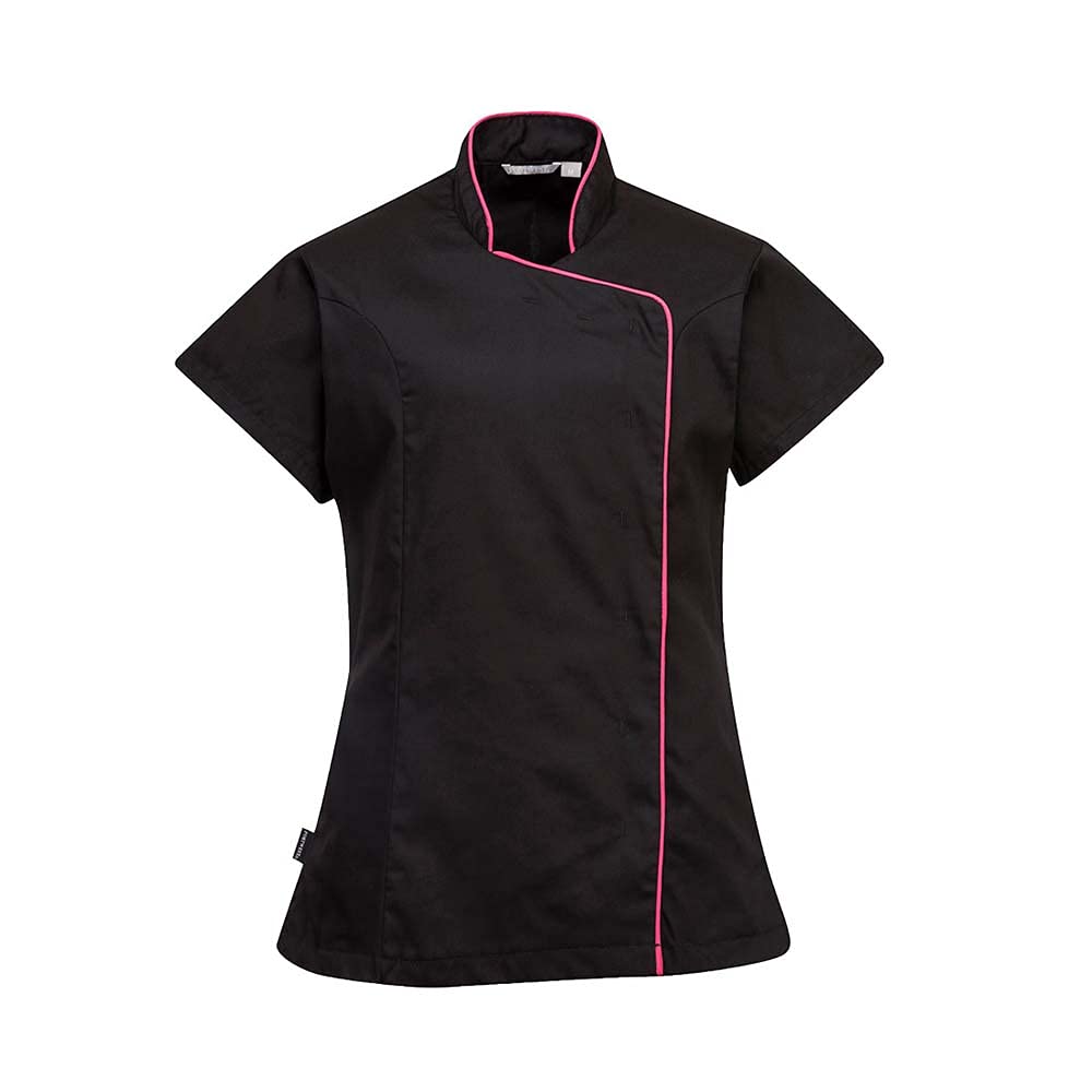 Portwest Herren Tunika Damen kittel, Schwarz (Black/Pink), M EU
