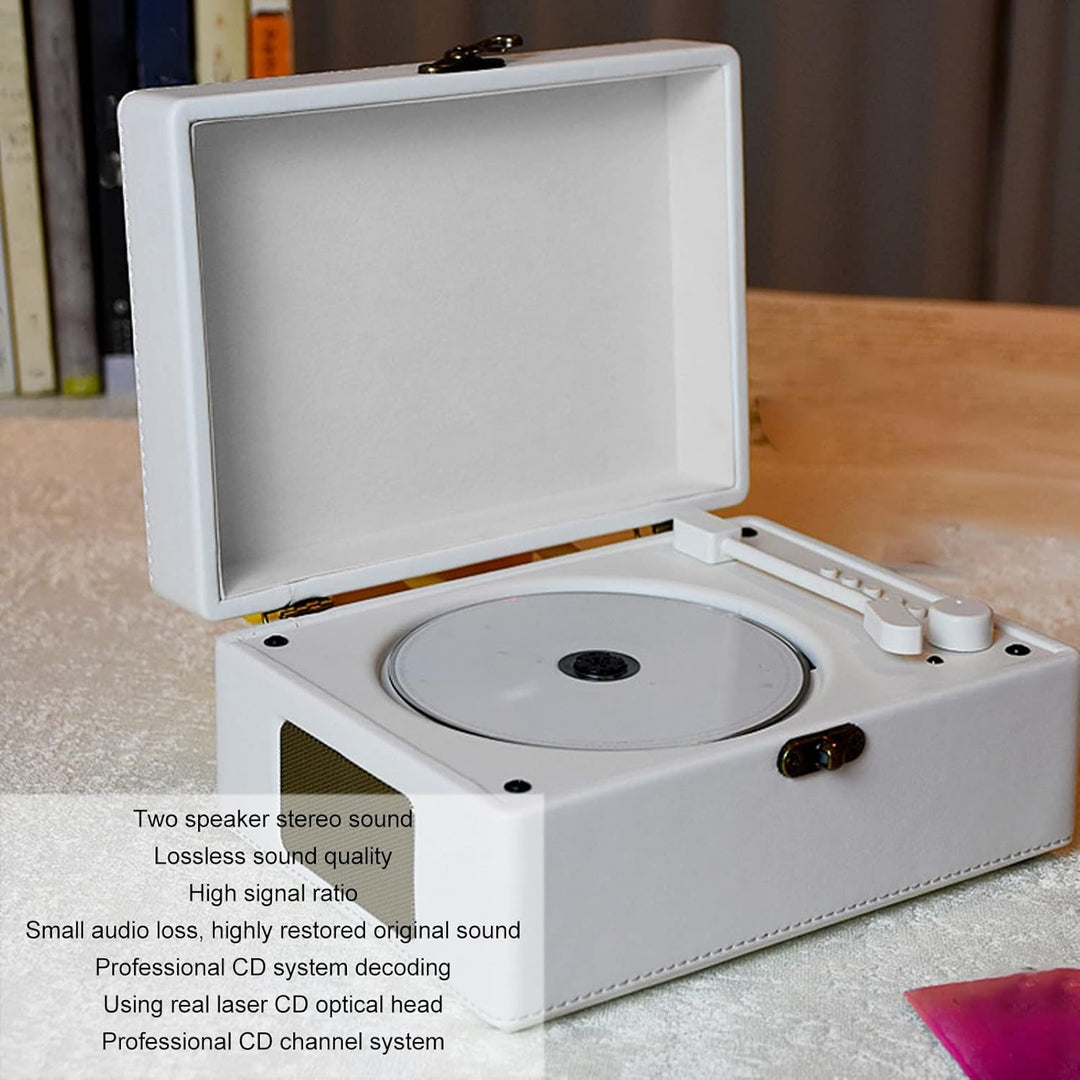 CD-Player, Tragbarer BT-Desktop-CD-Player mit Zwei Lautsprechern, Stereo-Sound für Zuhause, Grammoph