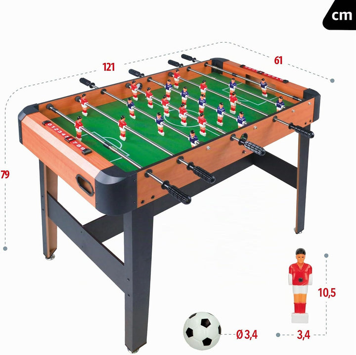 ColorBaby 85334 CBGames Holzkicker, 121 x 61 x 79 cm Tischkickertisch 121 x 61 x 79 cm, Tischfuß