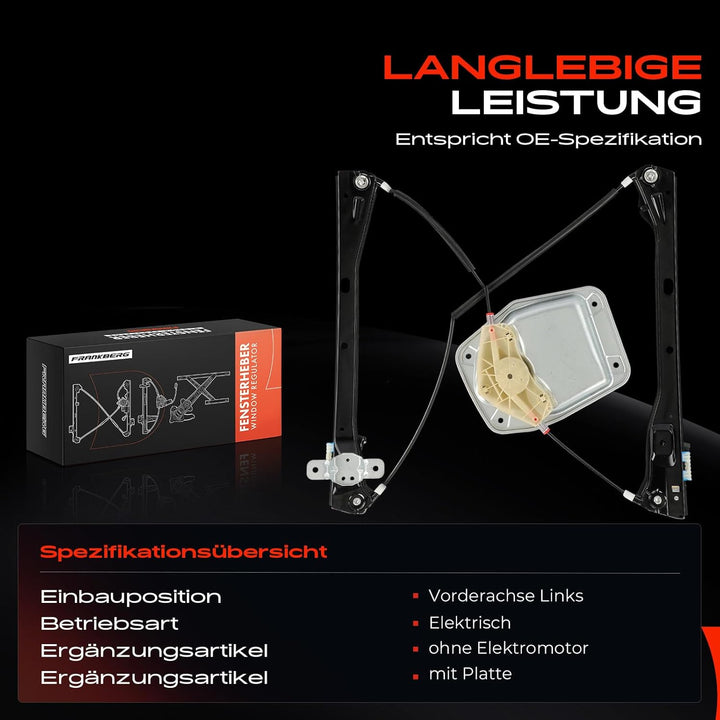 Frankberg Fensterheber Vorne Links Kompatibel mit Golf V 1K1 1K5 J-e-t-t-a III 1K2 4/5 Türer 2003-20