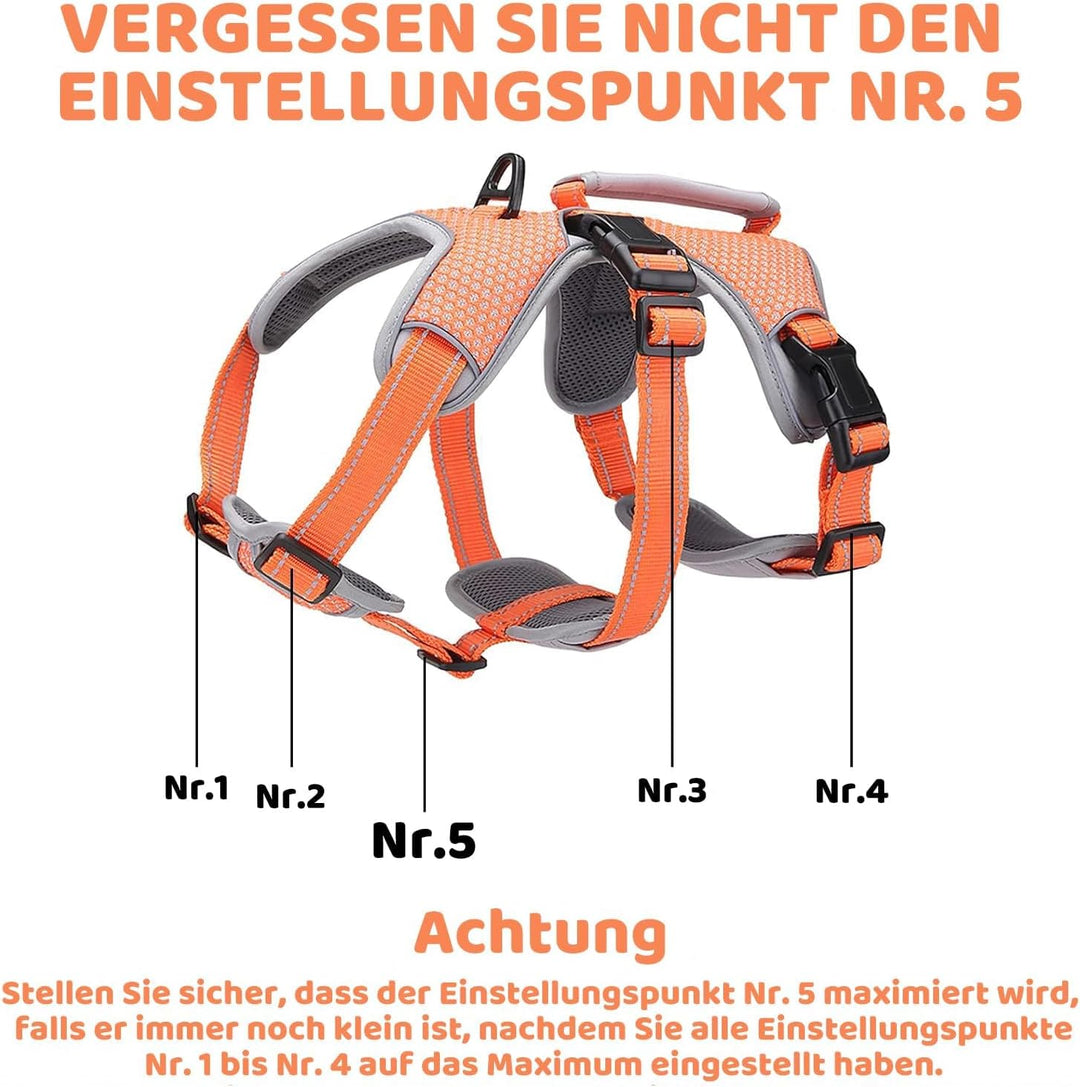 BELPRO Mehrzweck-Hundegeschirr, ausbruchsicher, kein Ziehen, reflektierend, verstellbare Weste mit s