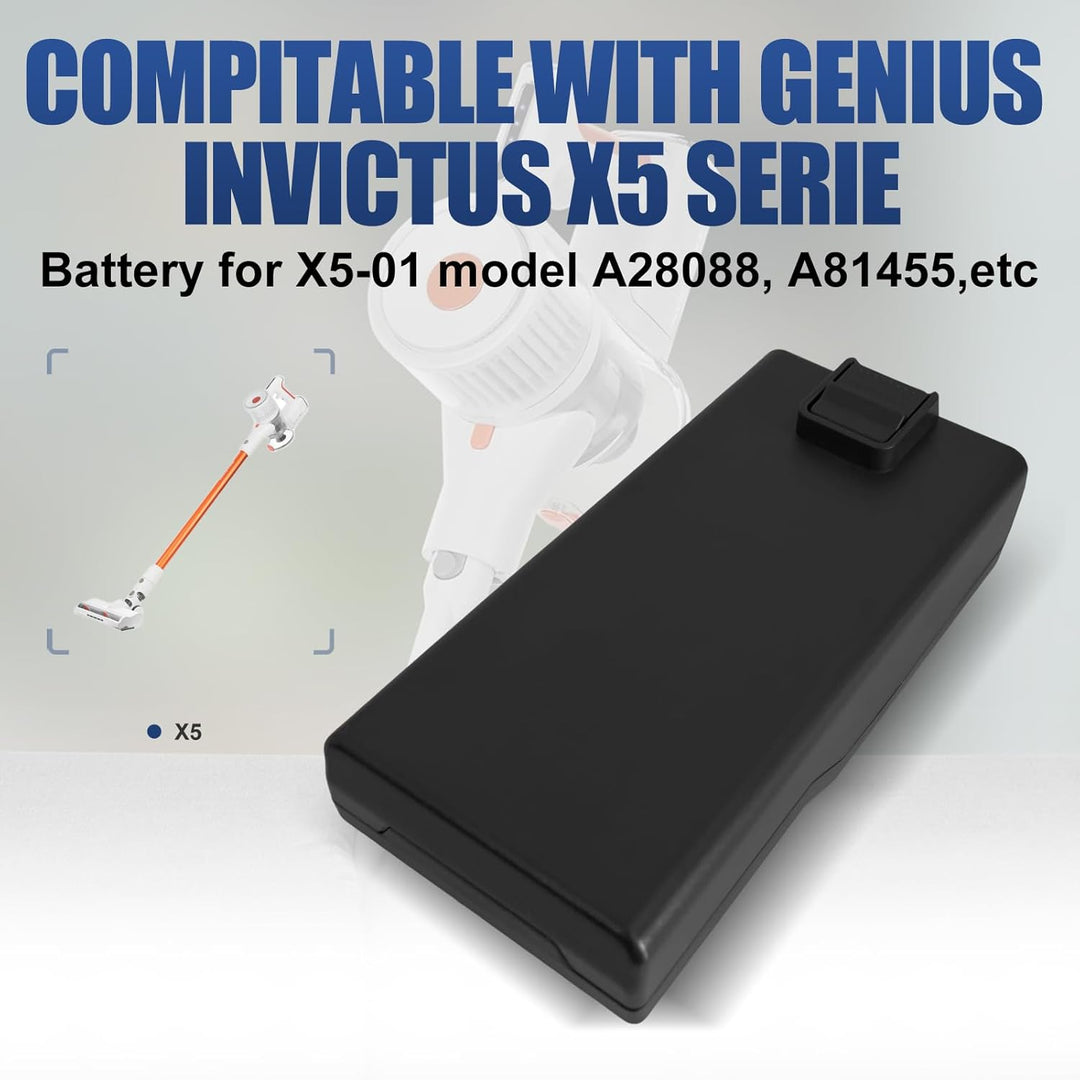Akku für Genius Invictus X5 Staubsauger, Kompatibel mit Genius Invictus Staubsauger Modell A28088, A