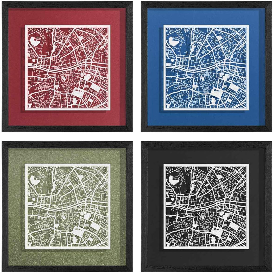 O3 DESIGN STUDIO - Marco de Papel para mapas, 22,8 x 22,8 cm, en Caja de Regalo, Fondo, autocambiant