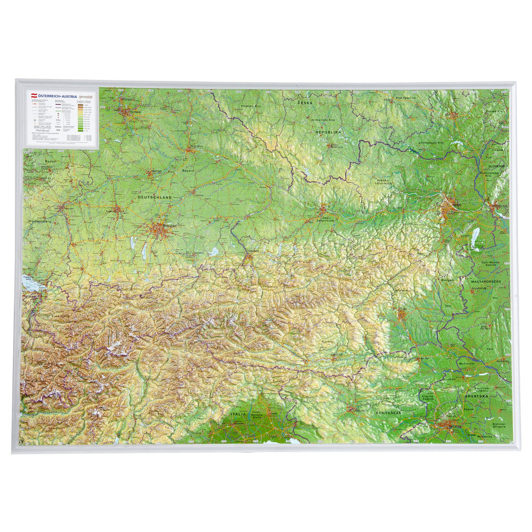 Österreich 1:800.000: Reliefkarte Österreich (Tiefgezogenes Kunststoffrelief), Karte