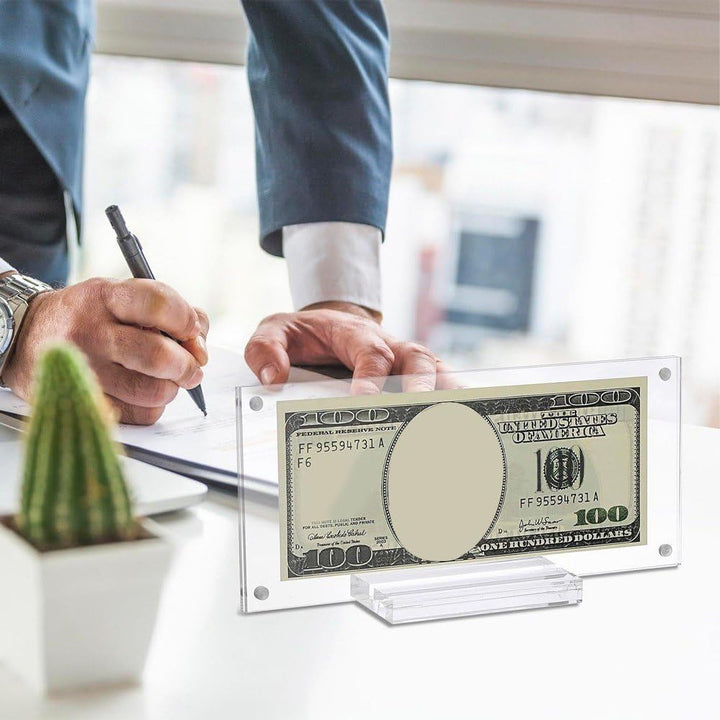 Acryl-Dollar-Schein-Halter, Dollar-Schein-rahmenhalter, Durchsichtige Schilder-vitrine, Währungs-Tic