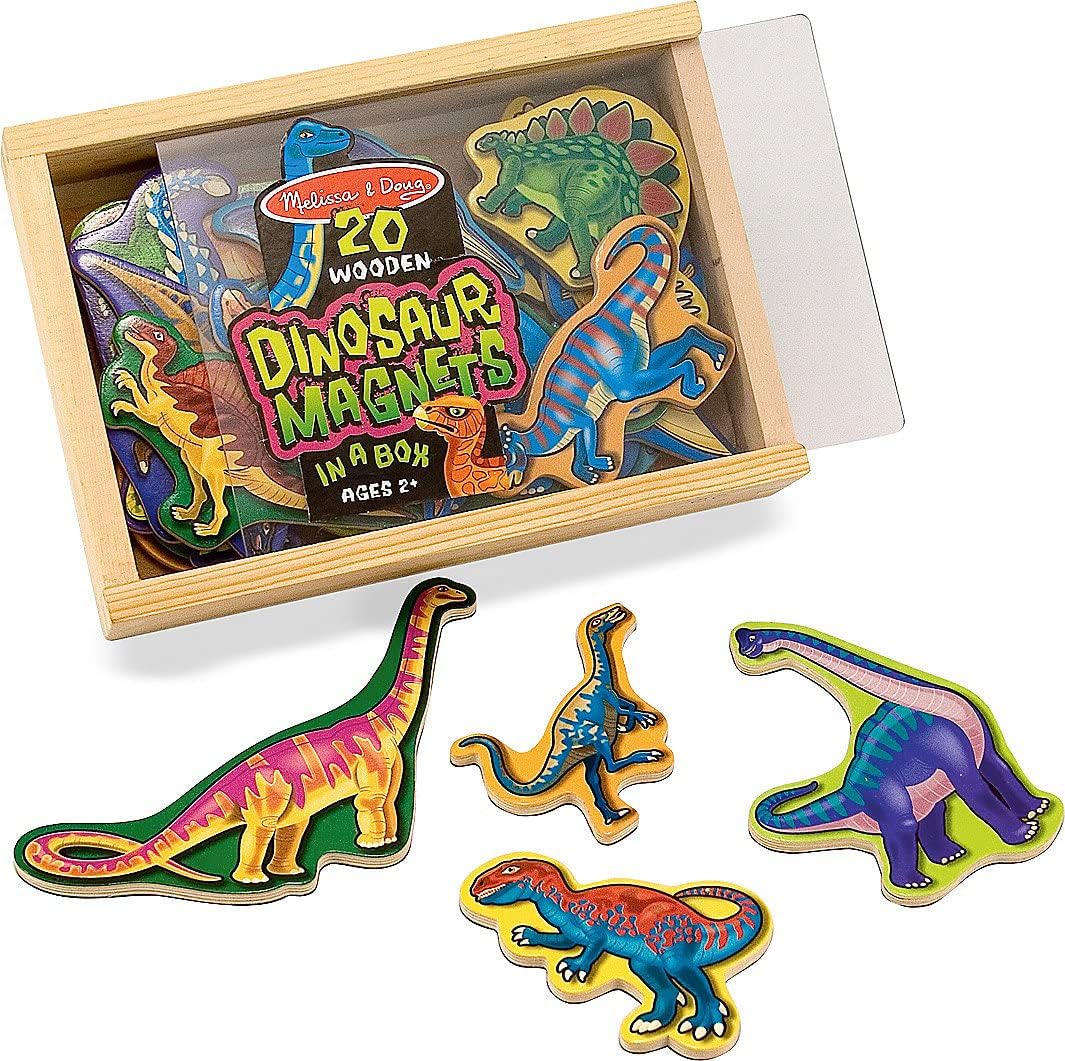 Melissa and Doug Magnete Dinosaurier Holz, Magnete Kinder, Magnetdinosaurier für Magnettafel Kinder