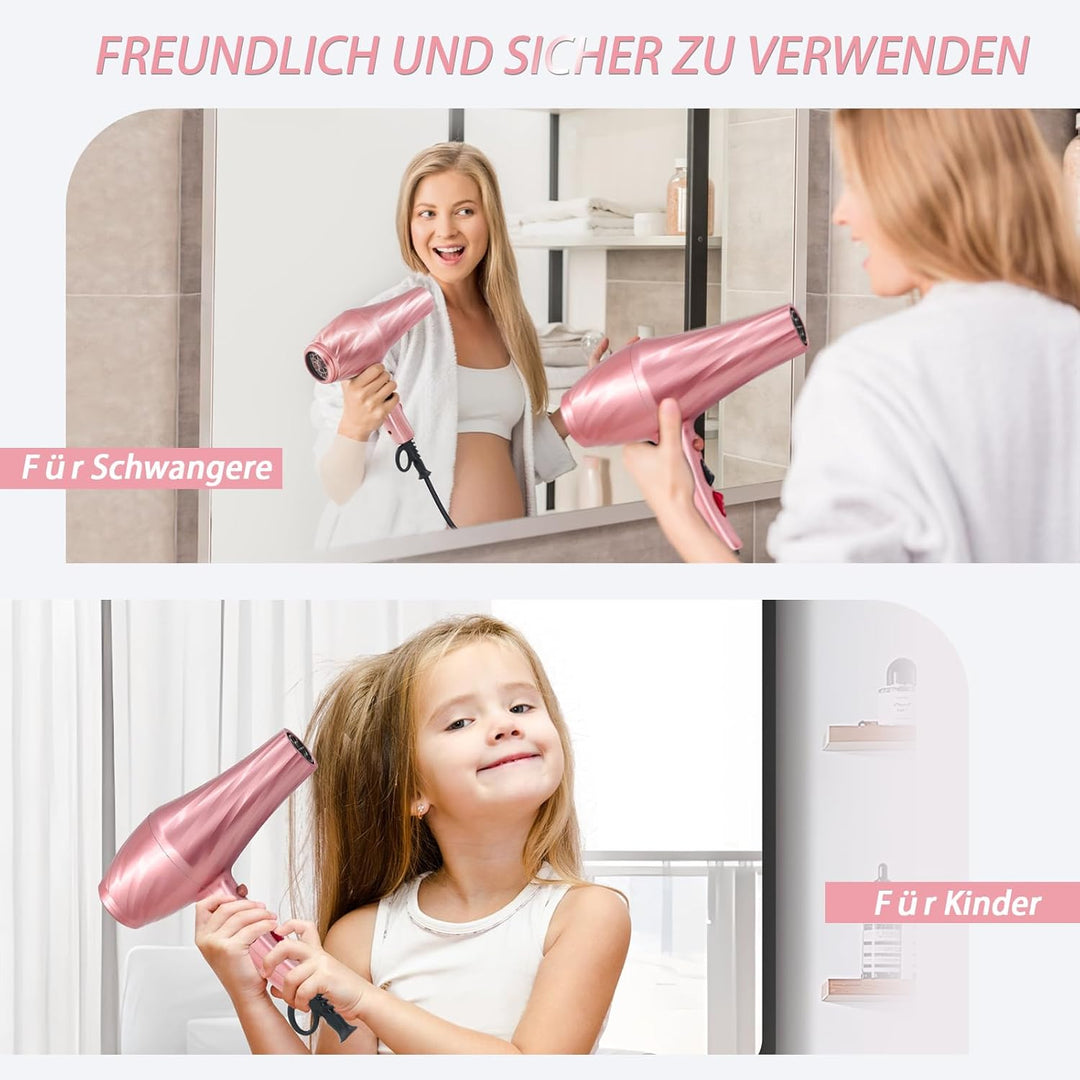 Jooayou Profi Fön Ionen Haartrockner 3000W Föhn mit Diffusor (3 Hitze-und 2 Geschwindigkeiten + Kühl