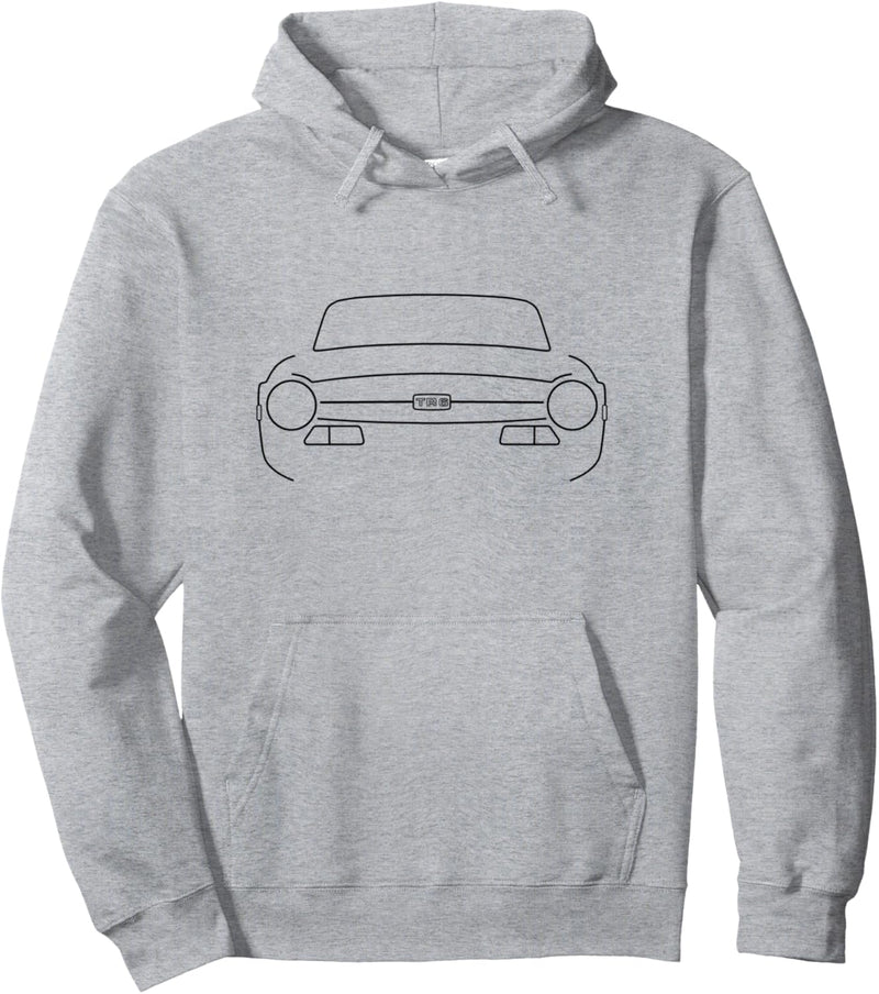 Triumph TR6 British classic car black outline graphic Pullover Hoodie