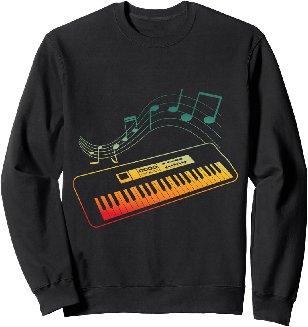 Vintage Klavier Musiknoten Instrument Musiker Pianist Retro Sweatshirt
