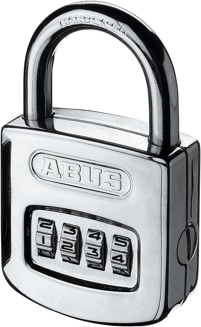 ABUS Zahlenschloss 160/50 - Vorhängeschloss in hochglanz-verchromter Optik - mit individuell einstel