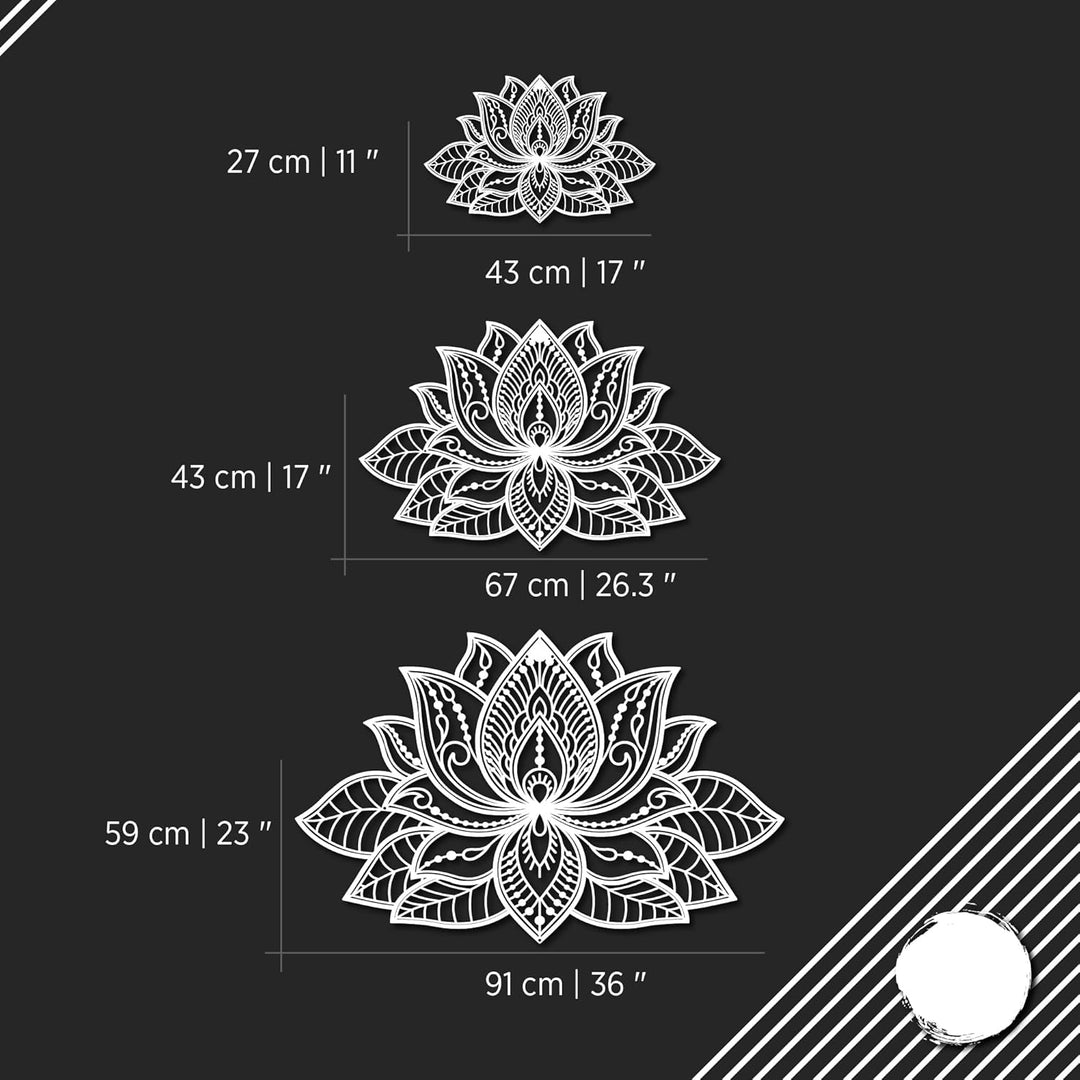 IWA CONCEPT 3D Mandala Metall Wanddekoration | Lotusblume Dekoration für Zuhause | Schlafzimmer Meta