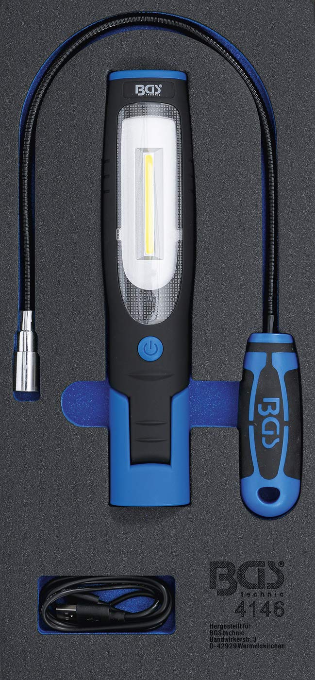 BGS 4146 | Werkstattwageneinlage 1/3: Handlampe und Magnetheberlampe | 3-tlg.