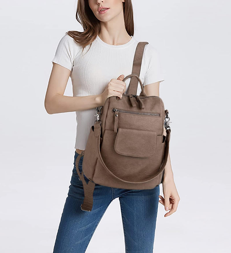 UTO Rucksack Damen Elegant mit Schultergurt Modischer Multifunktionsrucksack Schultertasche Herren P