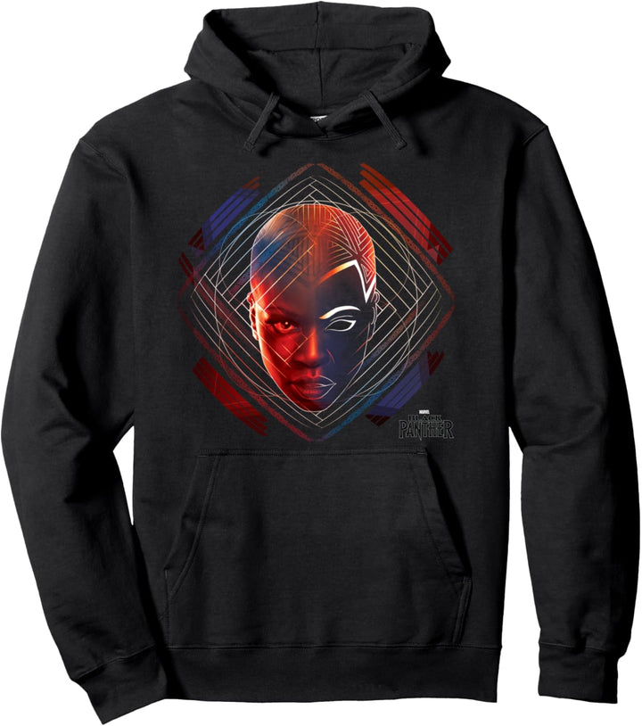 Marvel Black Panther Okoye Split Face Portrait Pullover Hoodie