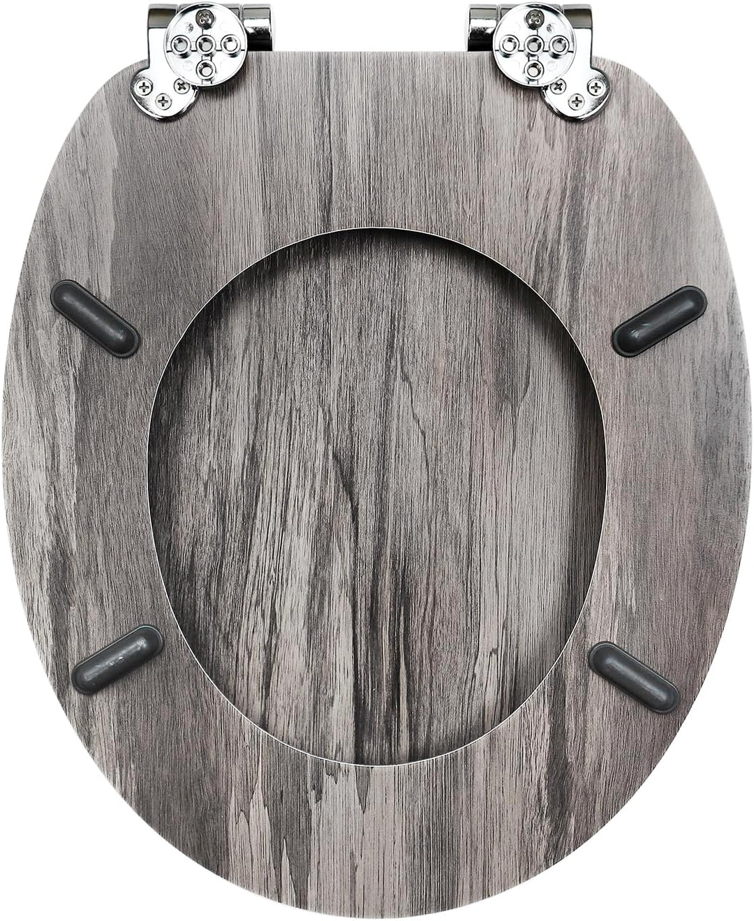 WC Sitz mit Absenkautomatik, Toilettendeckel aus MDF Holz, Toilettensitz mit Holzoptik-Furnier (dunk