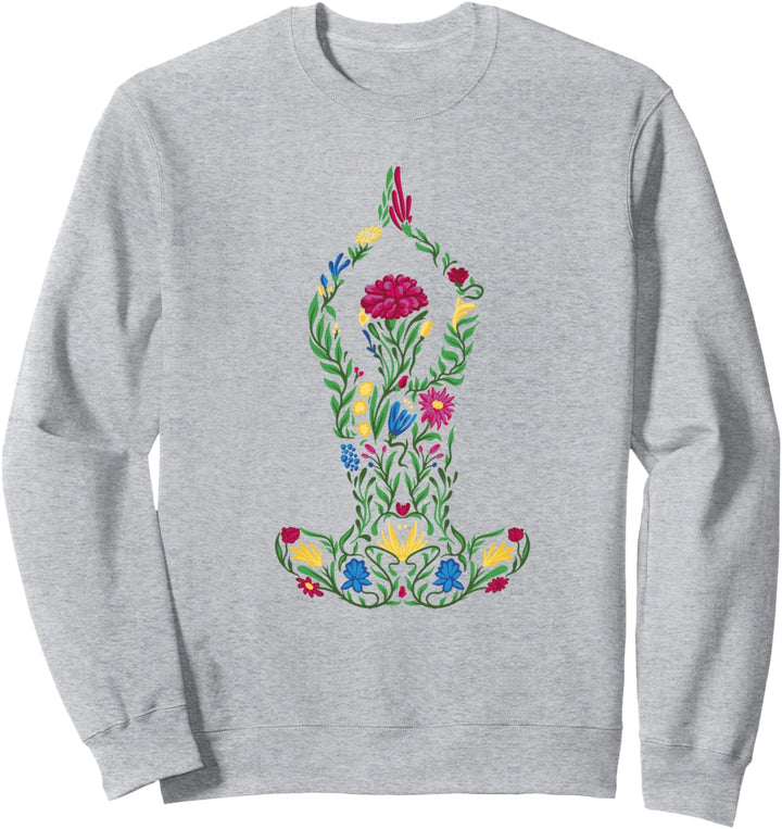 Yoga-Mädchen, Blumen, Meditation, modisch Sweatshirt