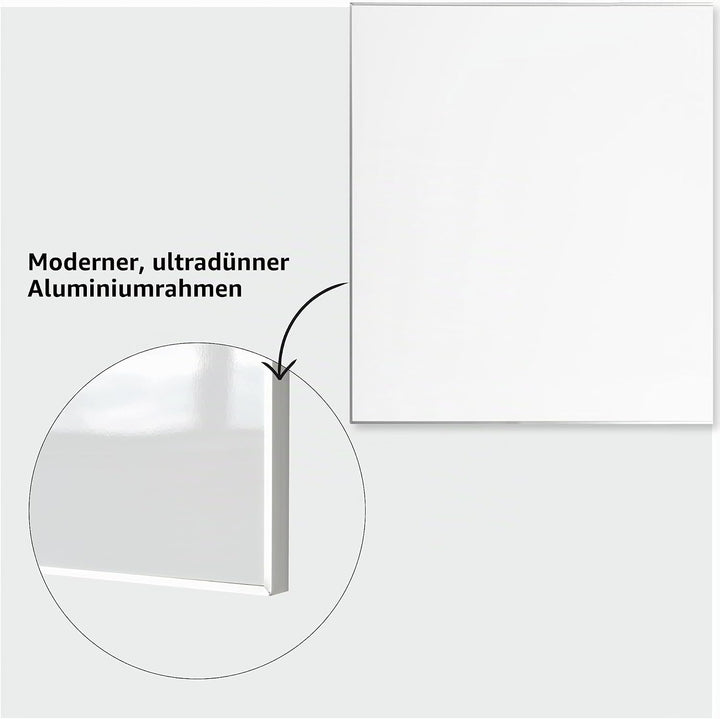 DESQ Whiteboard Ultradünnen Aluminium Rahmen - 45 x 60 cm, Magnethaftend, Frei schwebender 3D-Look 4