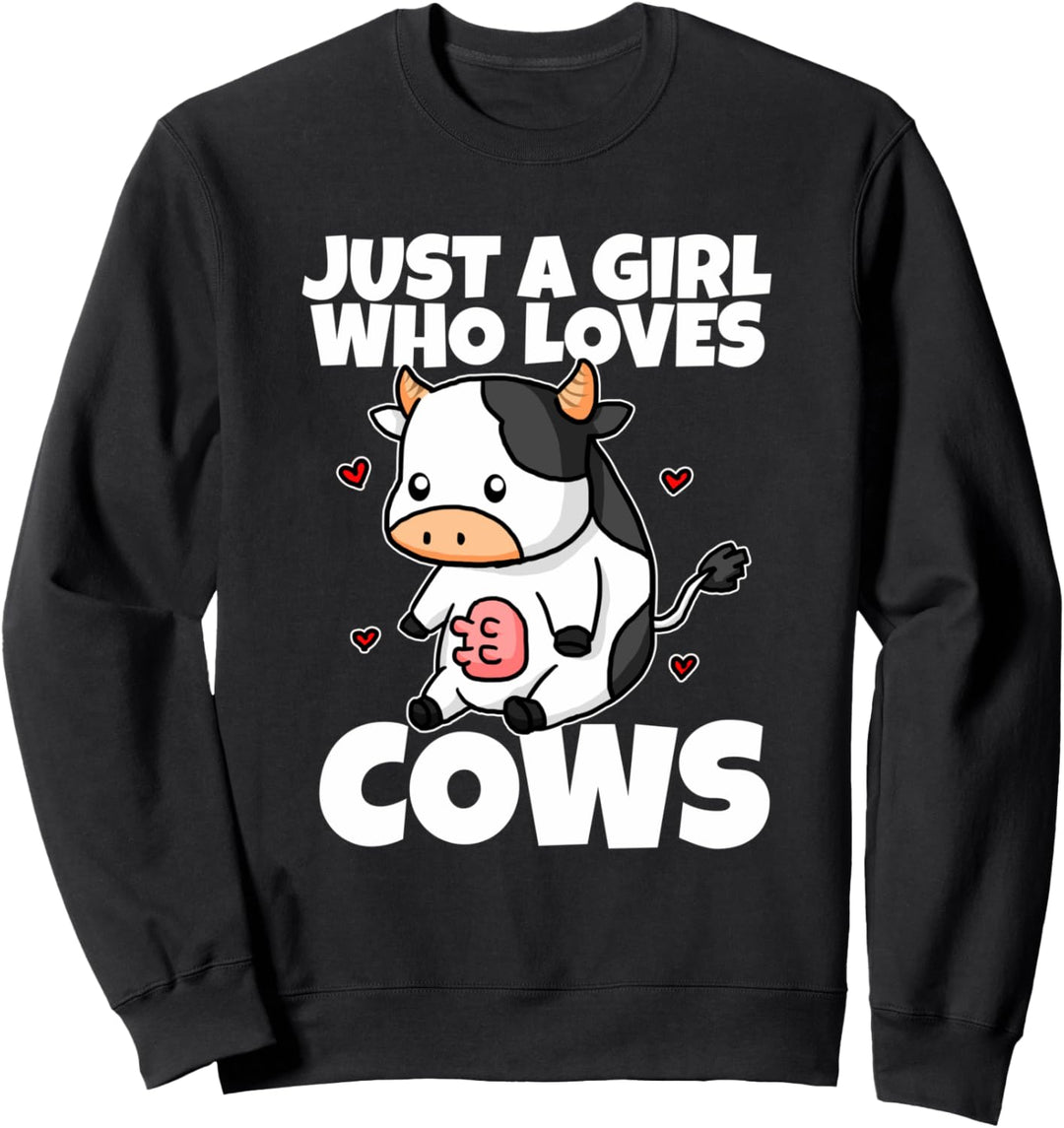 Just A Girl Who Loves Cows Lustiges Kuh Kostüm Milch Bauer Sweatshirt