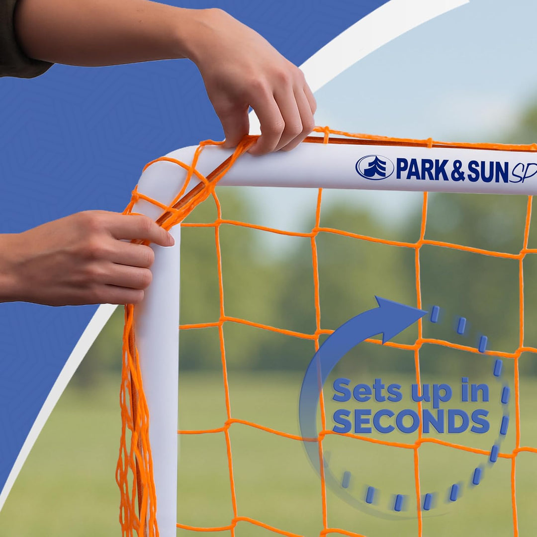 Park & Sun Ersatz-Nylon-Sport-Tornetz: Fussball/Multisport-Tor, Orange, 1,8 m B x 1,2 m H x 9,1 cm T