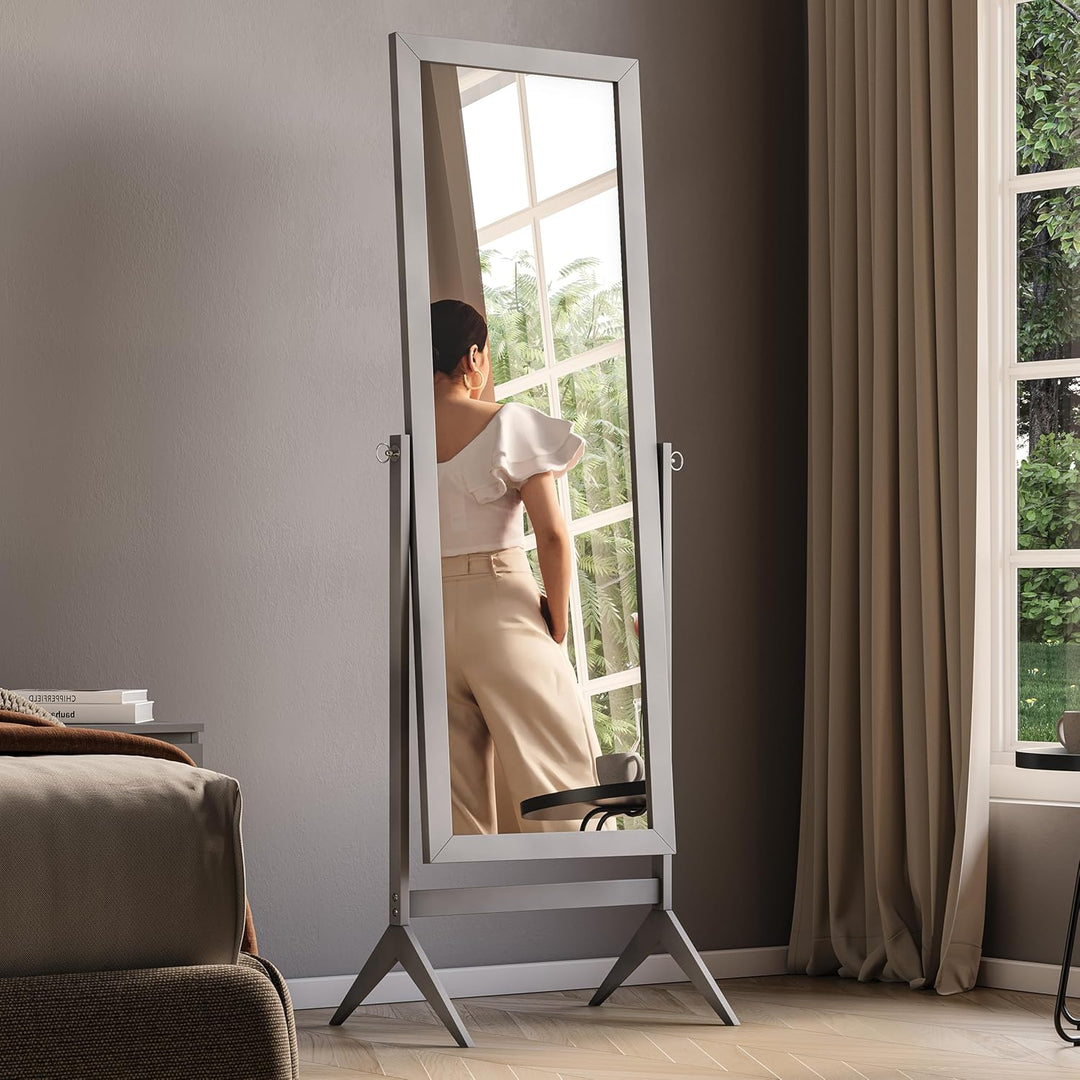 Vida Designs Nishano Rechteckiger Spiegel, volle Länge, freistehend, Holz, drehbar, für Schlafzimmer