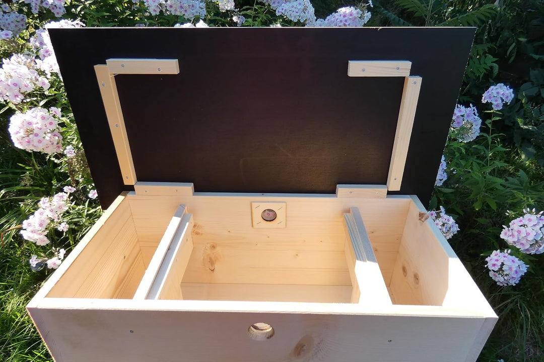 Igelfutterhaus mit Beobachtungsfenster 80cm x 40cm x 32cm Igelhotel 18mm Vollholz Witterungsbeständi