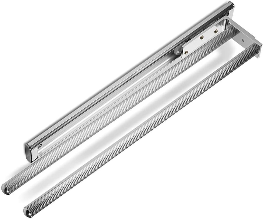 SOTECH 2 Stück drehbare Handtuchhalter TED 2-armig Chrom poliert (Aluminium, 450-730 mm, ausziehbar)