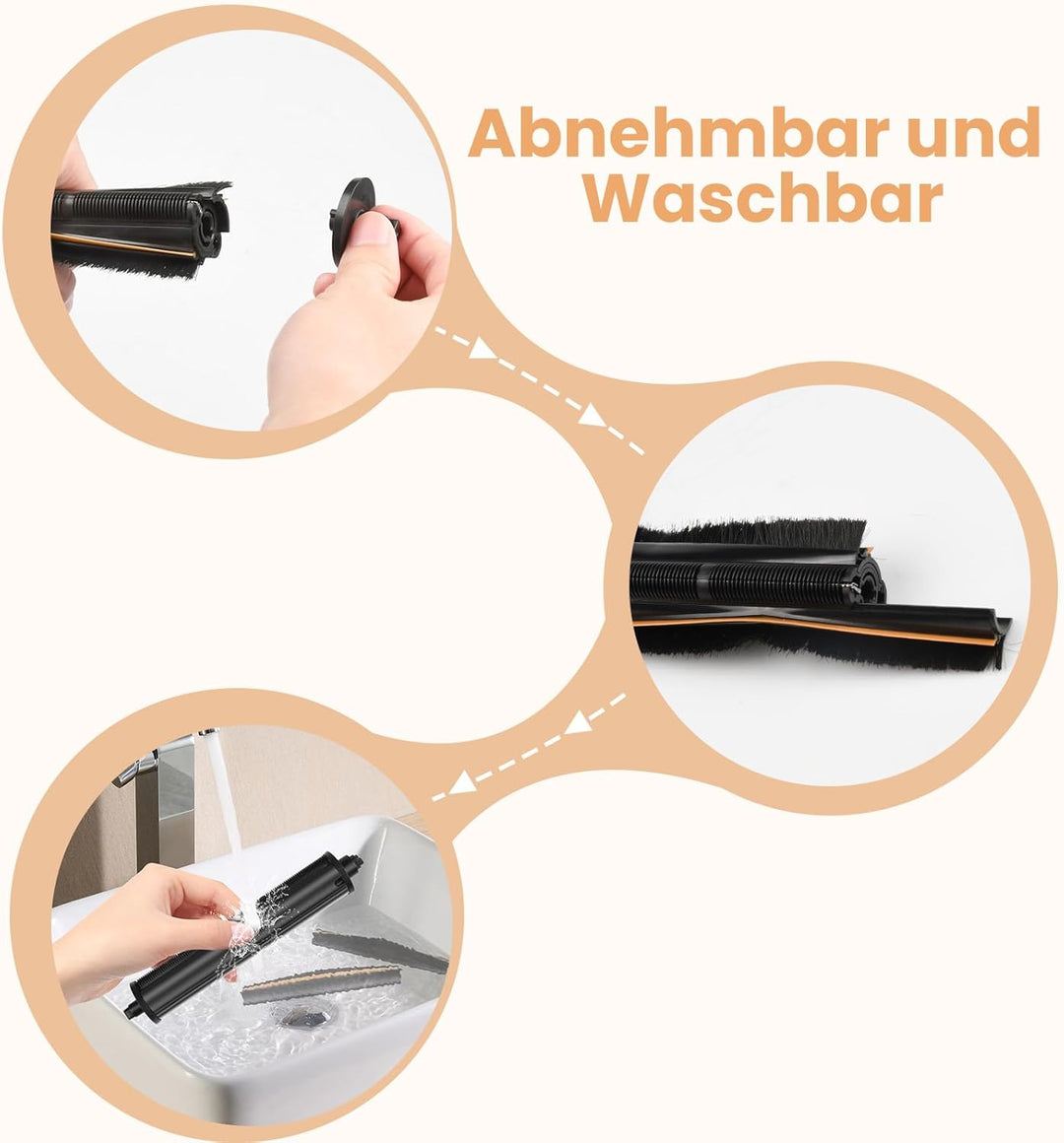 1 Stück TriCut Bürste für Dreame L10s Ultra Gen 2 / L10s Pro Ultra / L10s Ultra / X30 Ultra / X40 Ul