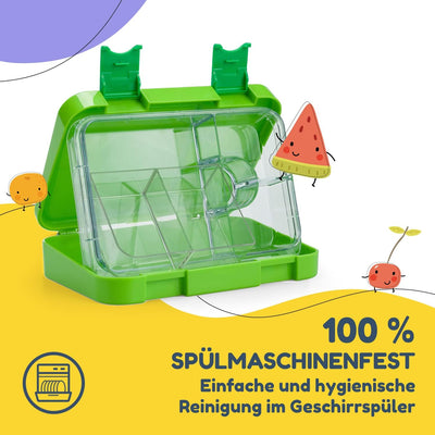 schmatzfatz Lunchbox für Kinder, Lunchbox, Bento-Box, bunt, Brotdose für Kinder, BPA-frei, wasserdic