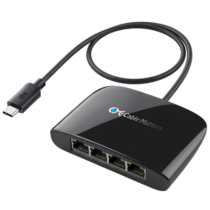 Cable Matters USB C auf 4-Port Gigabit Ethernet Switch (USB C auf LAN Splitter, USB C Ethernet Verte