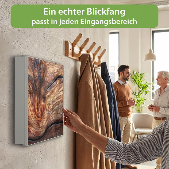 banjado Grosser Schlüsselkasten Glas - Schlüsselbox 30x30cm mit 50 Haken - Schlüsselkasten modern fü