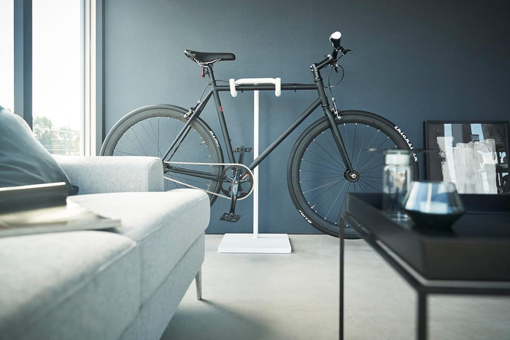 Yamazaki 1965 TOWER Bicycle Stand, white, Steel/Polypropylene/Silicone, 38 x 33 x 94 cm Weiss, Weiss