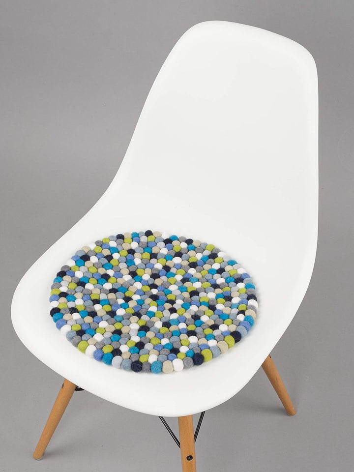 myfelt Filzkugel Sitzauflage/Stuhlauflage - Fritz - 36 cm, bunt