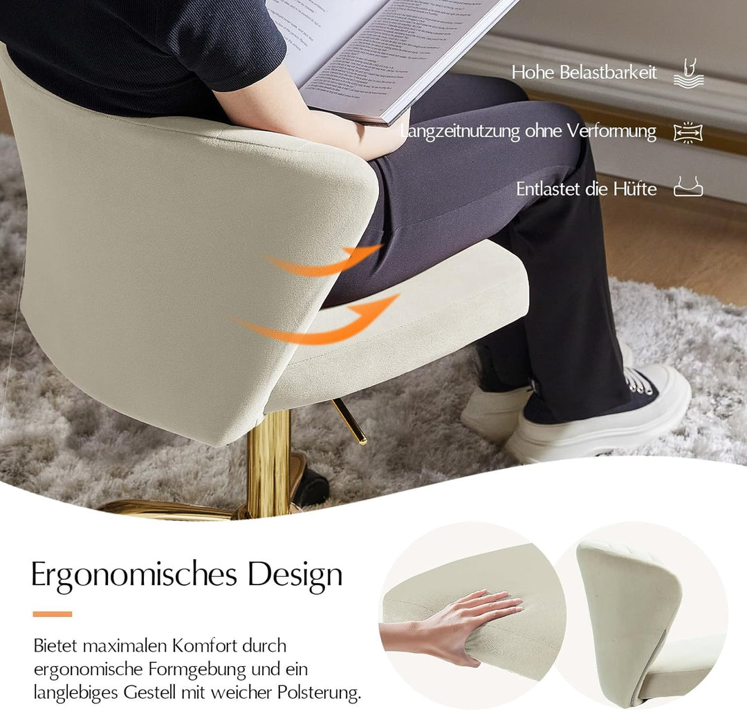 HULALA HOME Bürostuhl, Computerstuhl, Schminkstuhl aus Samt, moderner Schreibtischstuhl mit drehbare