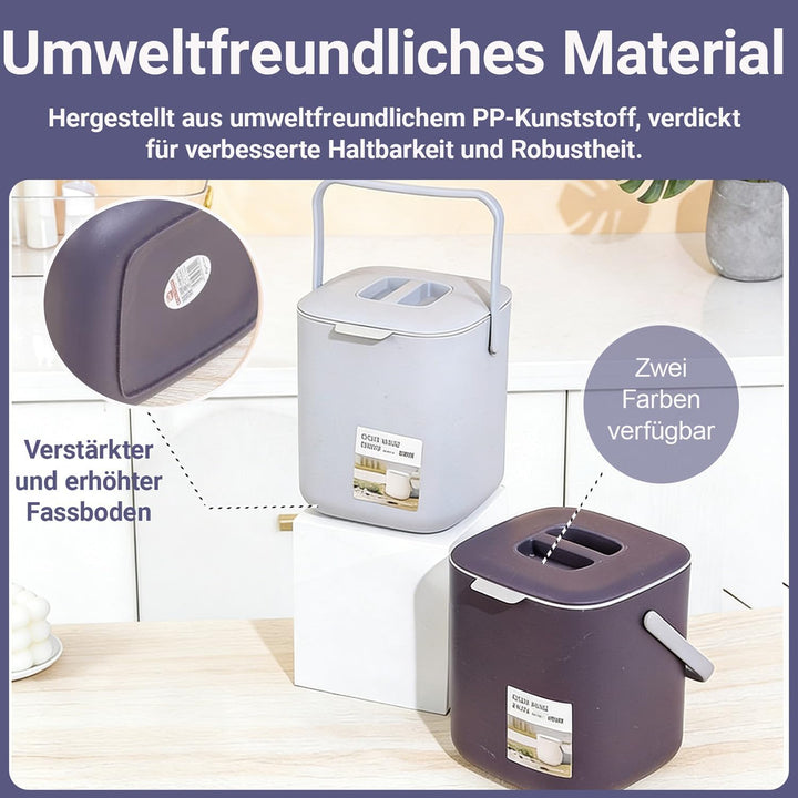 4L Biomülleimer Küche Klein,Komposteimer Küche mit Sieb,Biomüll Behälter mit Deckel,Geruchsdicht Bio