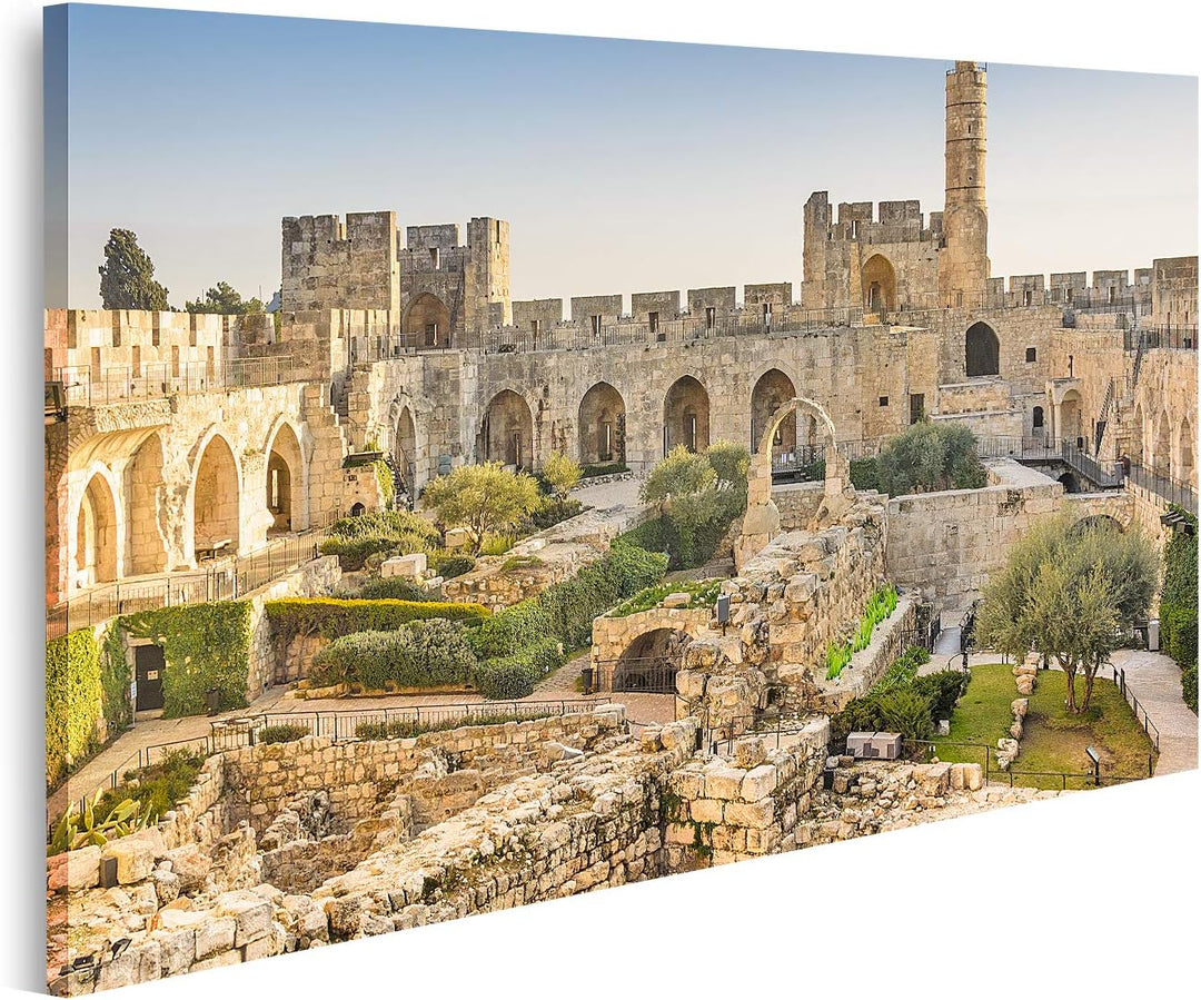 islandburner Bild auf Leinwand Jerusalem Israel Am Davidsturm Bilder Wandbilder Poster Leinwand 80x4