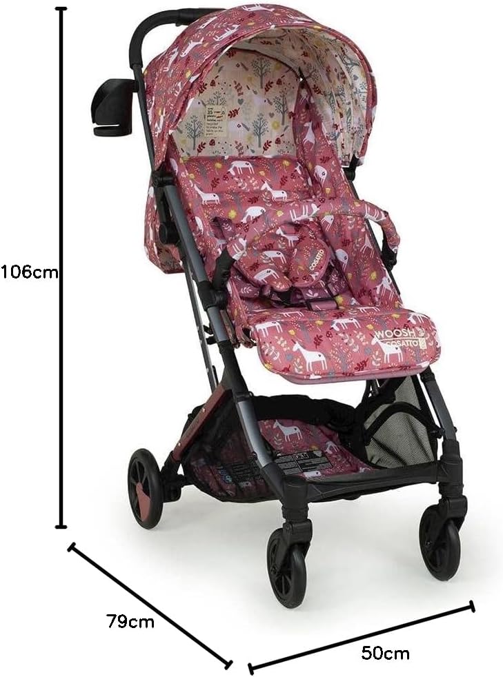 COSATTO Woosh 3 - Leichter Kinderwagen ab Geburt bis 25kg.Einfaches Zusammenklappen mit 1 Hand,kompa