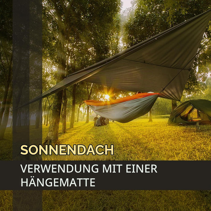 Tarp 3x4M Wasserdicht, Ultraleicht Camping Zeltplane, mit 15 Öse+6 Aluminiumstifte+8 Nylonseile, Ant