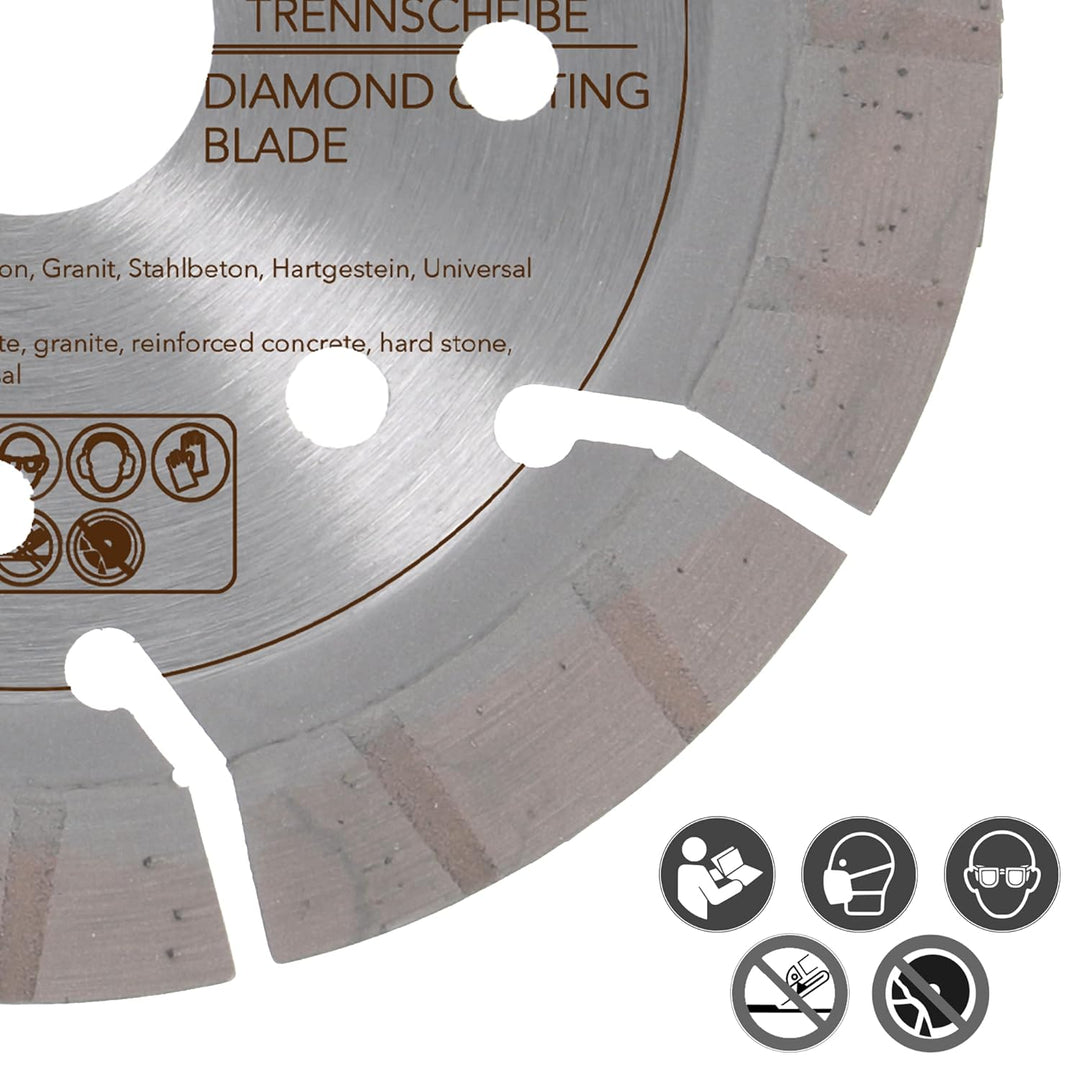 PRODIAMANT Profi Diamanttrennscheibe Beton Granit Oxx 115 mm x 22,2 mm Made in Germany lasergeschwei