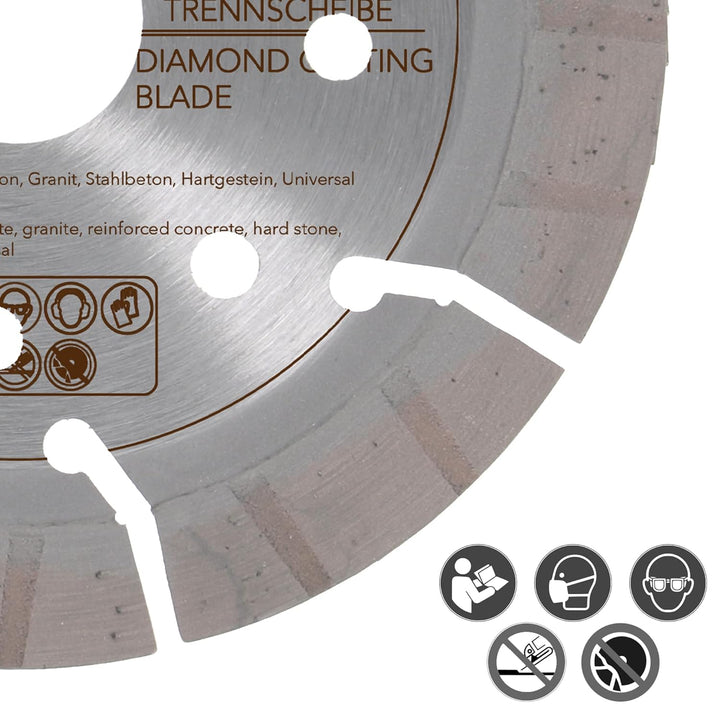 PRODIAMANT Profi Diamanttrennscheibe Beton Granit Oxx 115 mm x 22,2 mm Made in Germany lasergeschwei