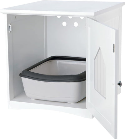 Trixie 40290 Katzenhaus für Katzentoilette, 49 × 51 × 51 cm, weiss Katzenhaus weiss, Katzenhaus weis