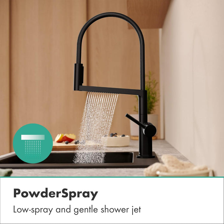 hansgrohe Talis Select M54 PowderSpray Küchenarmatur mit flexiblem Auslauf und Brause, SemiPro, 3 St