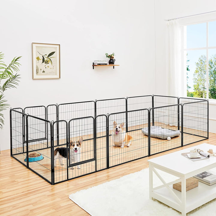 Yaheetech 12 eckig Welpenlaufstall Tierlaufstall Freigehege Welpenauslauf Hunde Laufstall 80cm hoch