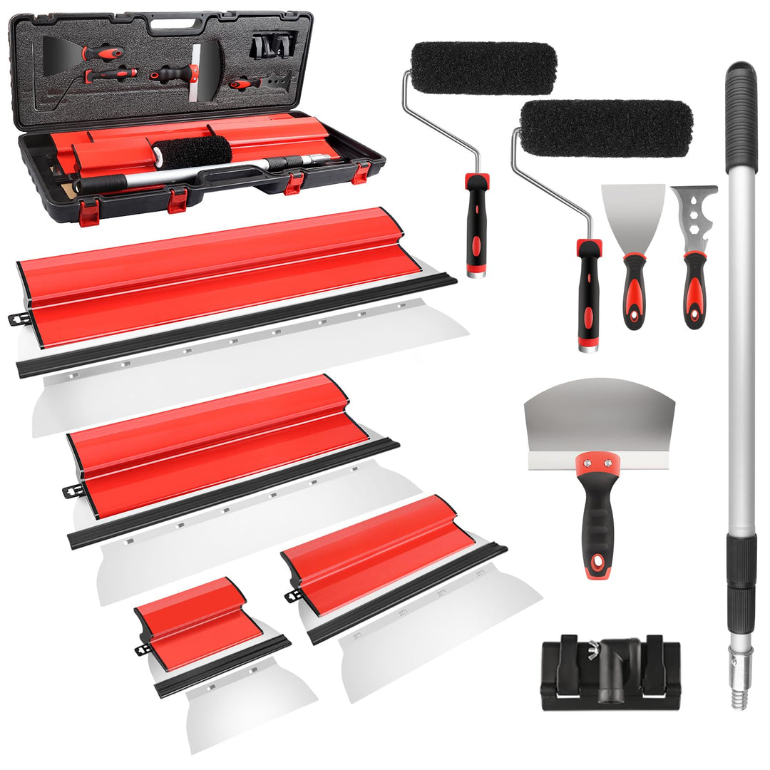Trockenbau-Klingen-Set mit Koffer, 25 cm, 40cm, 60cm und 80cm, Edelstahl-Klingen, Verbundrollen, 70